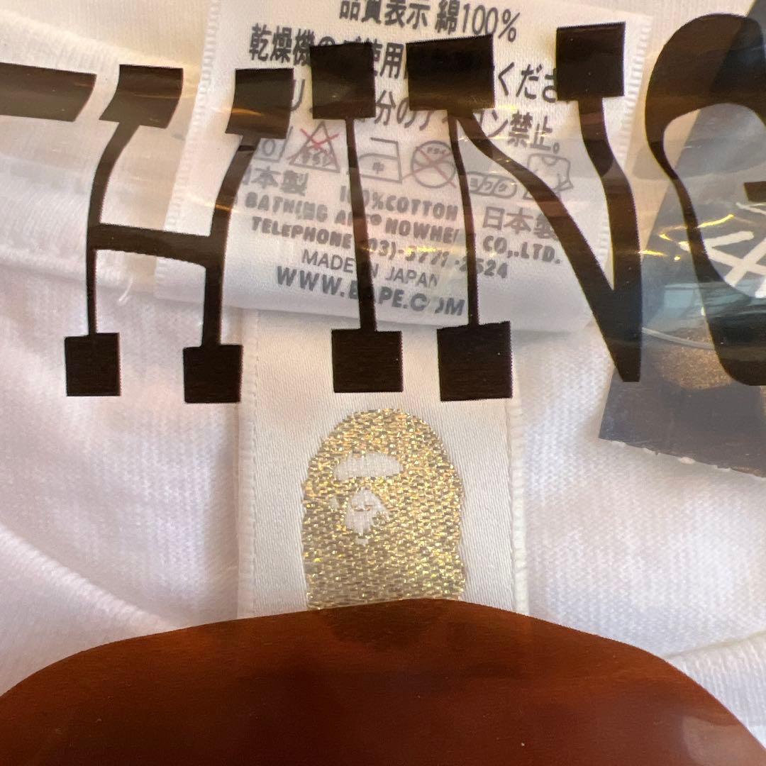 A BATHING APE ×stussyホワイト Tシャツ M