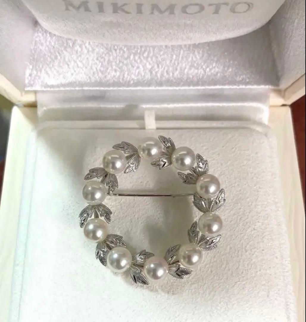 【極美品】ミキモト パール ベビーパール ブローチ リース サークル 現行品