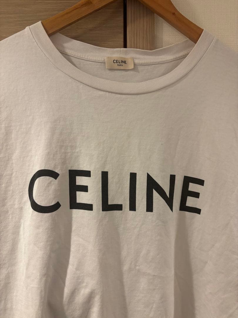 CELINE ロゴ Tシャツ ホワイト Lサイズ