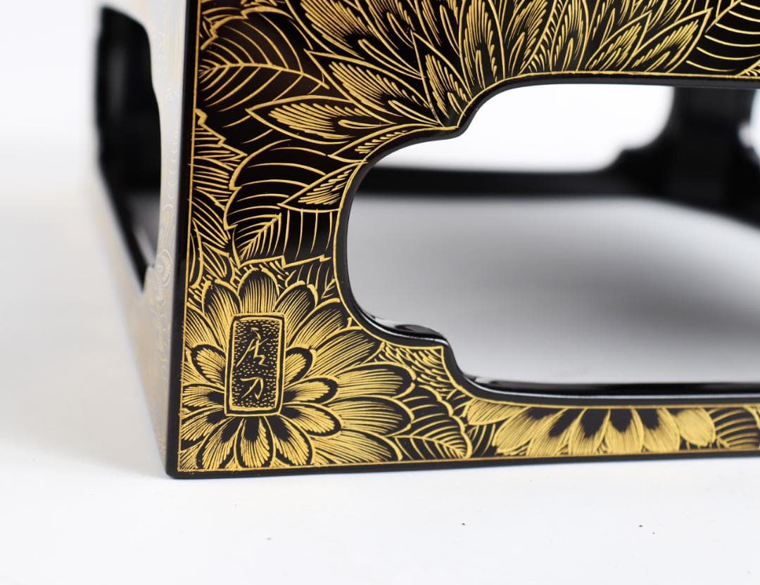 輪島塗 総菊蒔絵 重台 共箱 懐石道具 会席 重箱