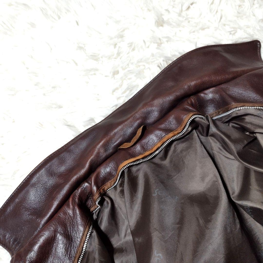 ライナー欠品　ダメージ多　Schott シングルライダース ATV101 茶40