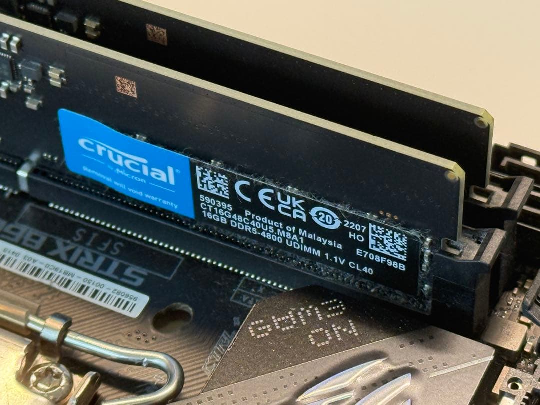 自作PC3点セット　12900F, ROG B660I, DDR5 3