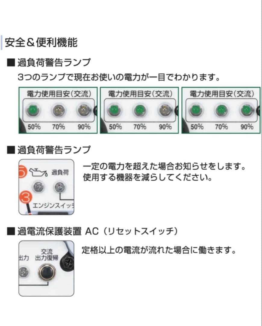 【期間限定値下げ中】KOSHIN GV-16SE インバーター発電機