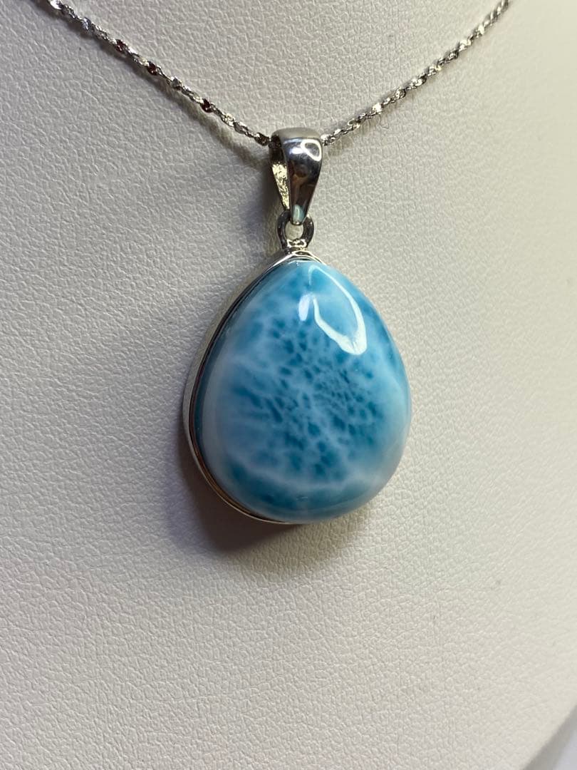 ラリマー　s925シルバー 天然石　パワーストーン　ペンダントトップ　雫