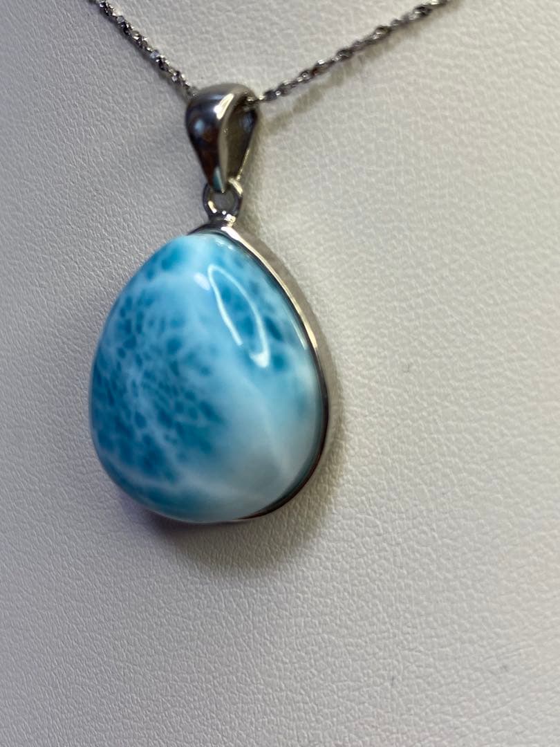 ラリマー　s925シルバー 天然石　パワーストーン　ペンダントトップ　雫