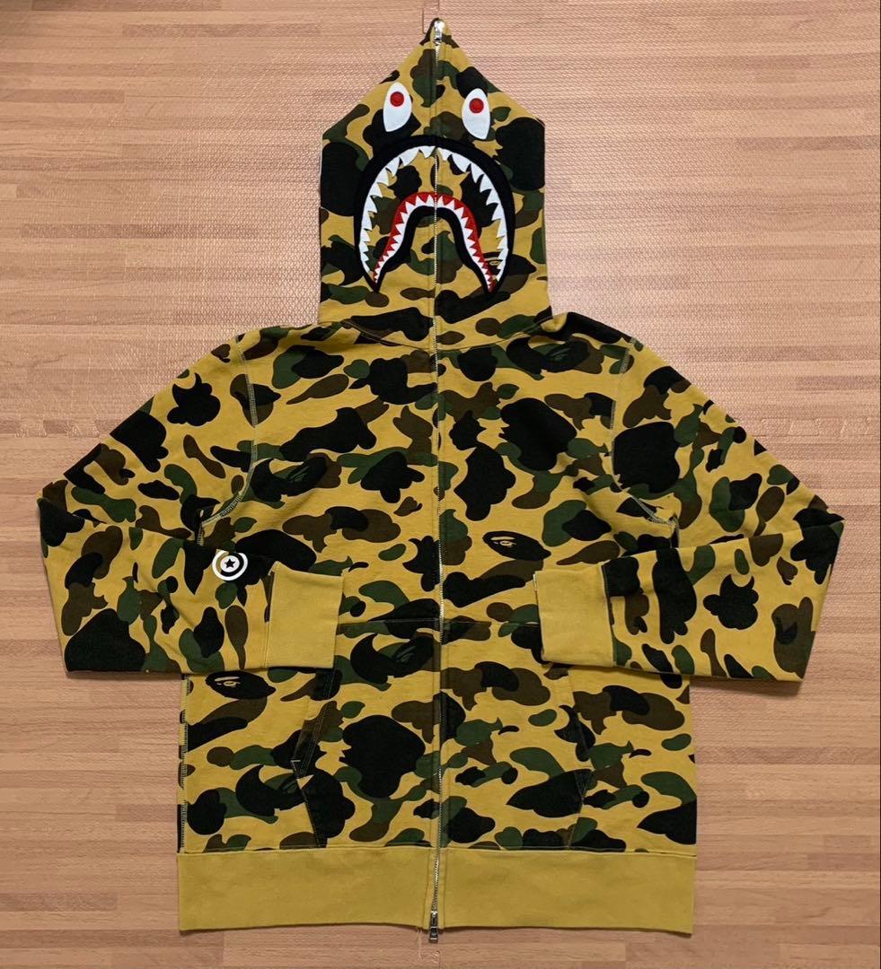 ★激レア★ APE イエローカモ シャークパーカー L パーカー kaws