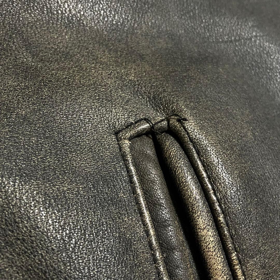 90's DOG FIGHT シングルライダースジャケット ヴィンテージ加工