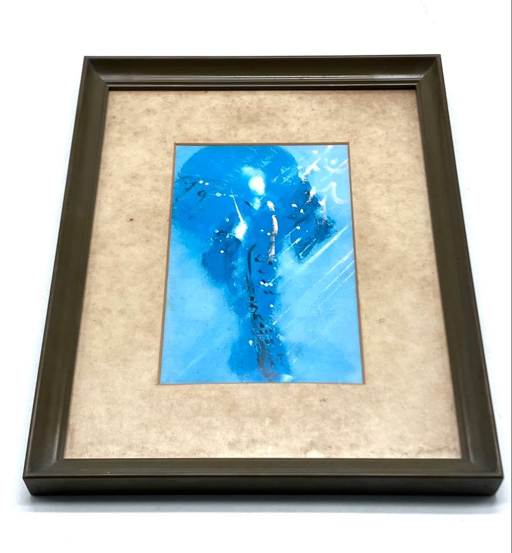 西村計雄画伯 花風 0号 美術画 沖縄の踊り 1枚の繪 額縁付き サインあり