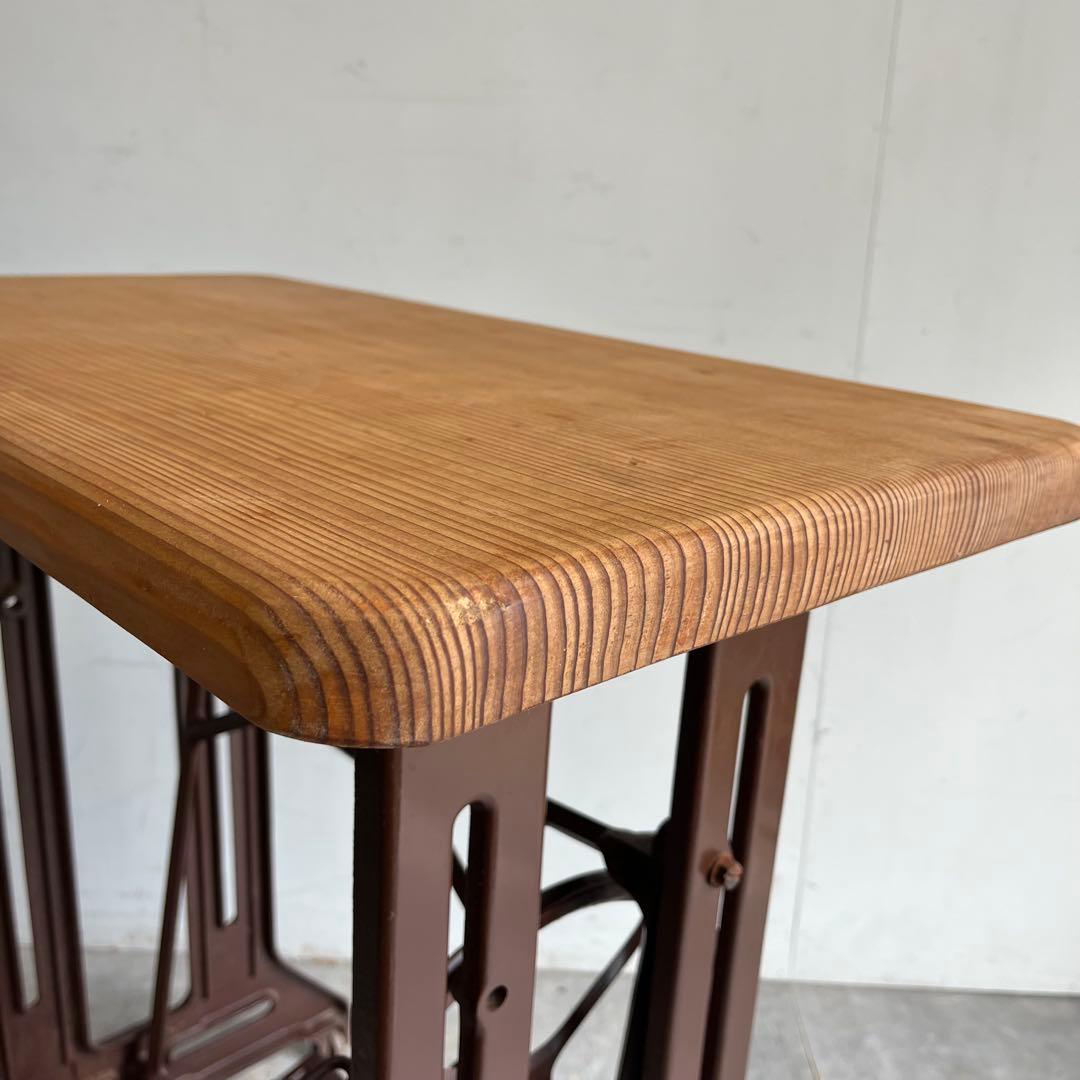 アンティーク ミシン脚 リメイク テーブル 古材 一枚板 昭和レトロ z540