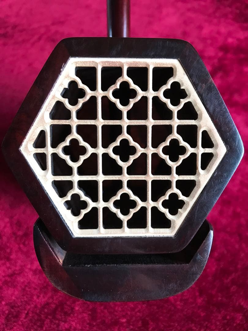 二胡★紫檀★本格錦蛇皮★古月琴坊・万其興製作★十年保証★二胡必需品セット