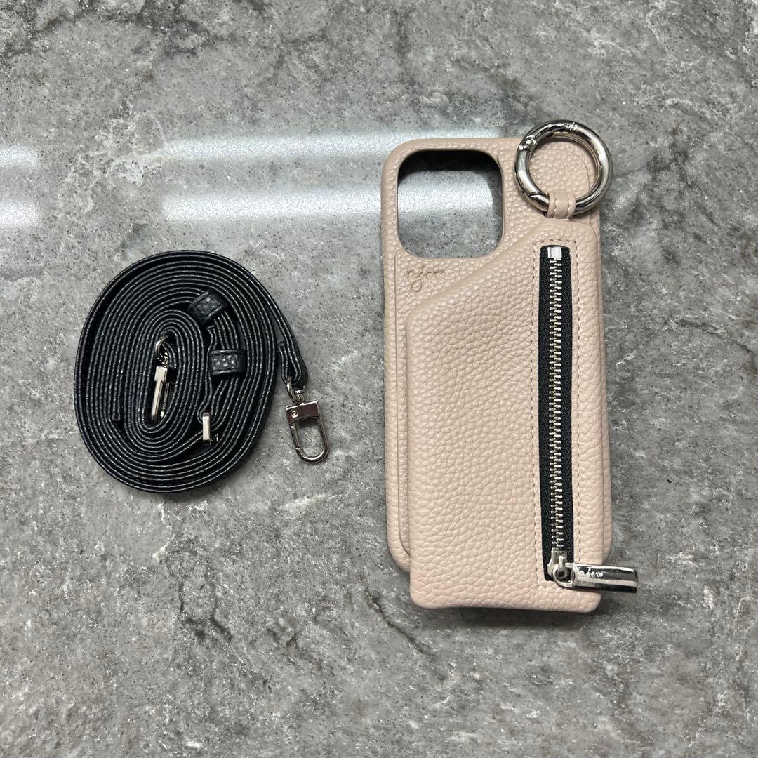 ajew ベージュ レザー iPhoneケース