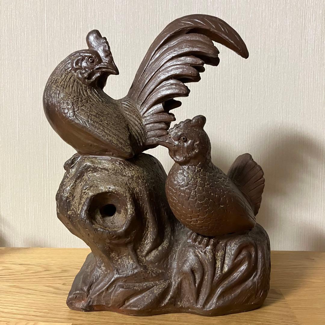 備前焼　鶏　酉　縁起物　置物