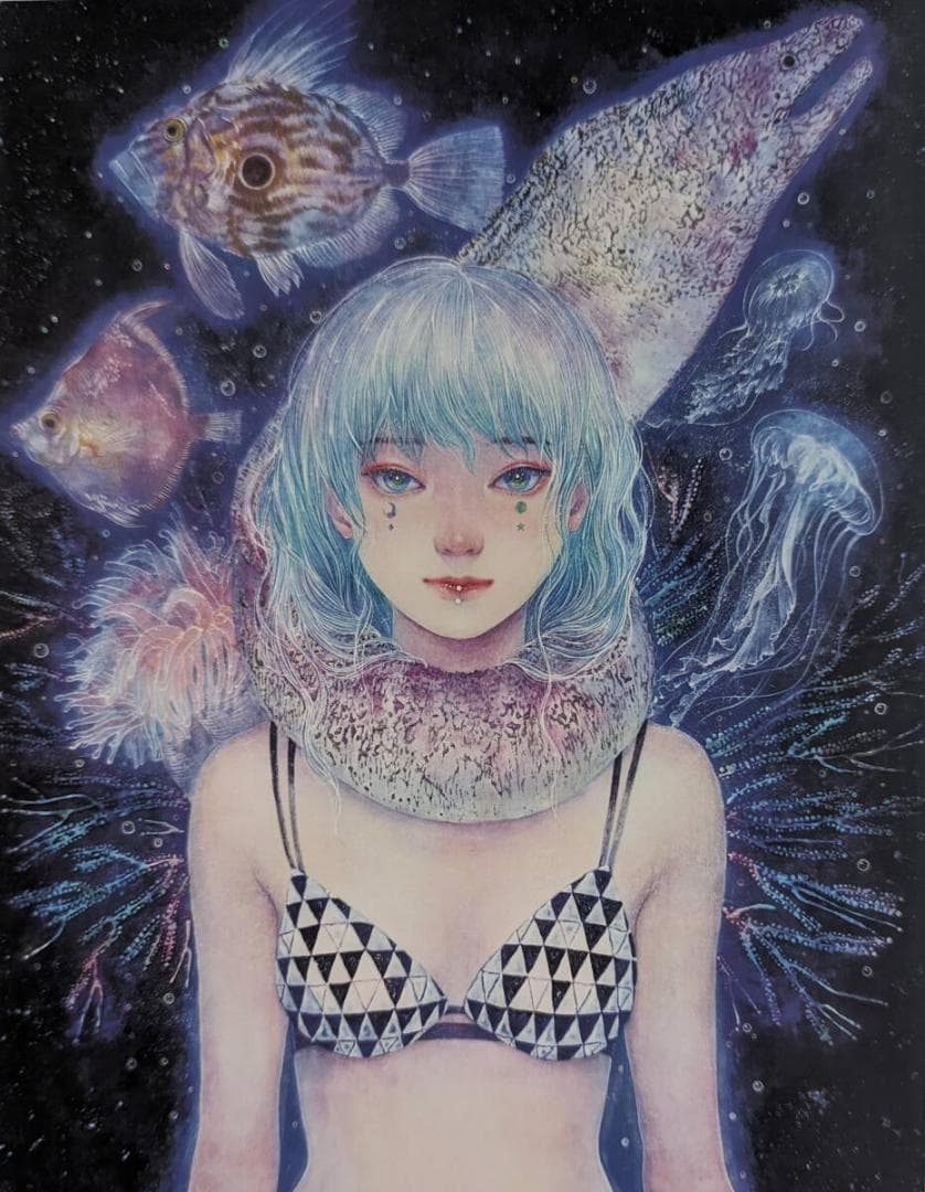 山下千里、「paraiso」、希少画集・額装画、日本製・新品額縁にて額装致します