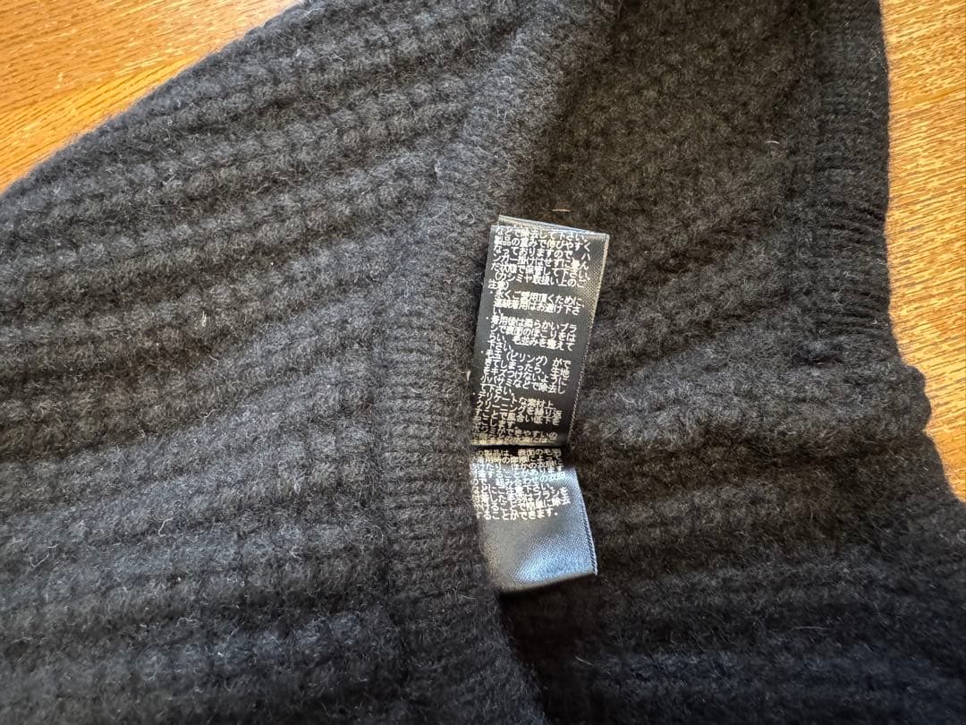 yo biotop カシミヤ100% フライトキャップ ニット帽 ブラック