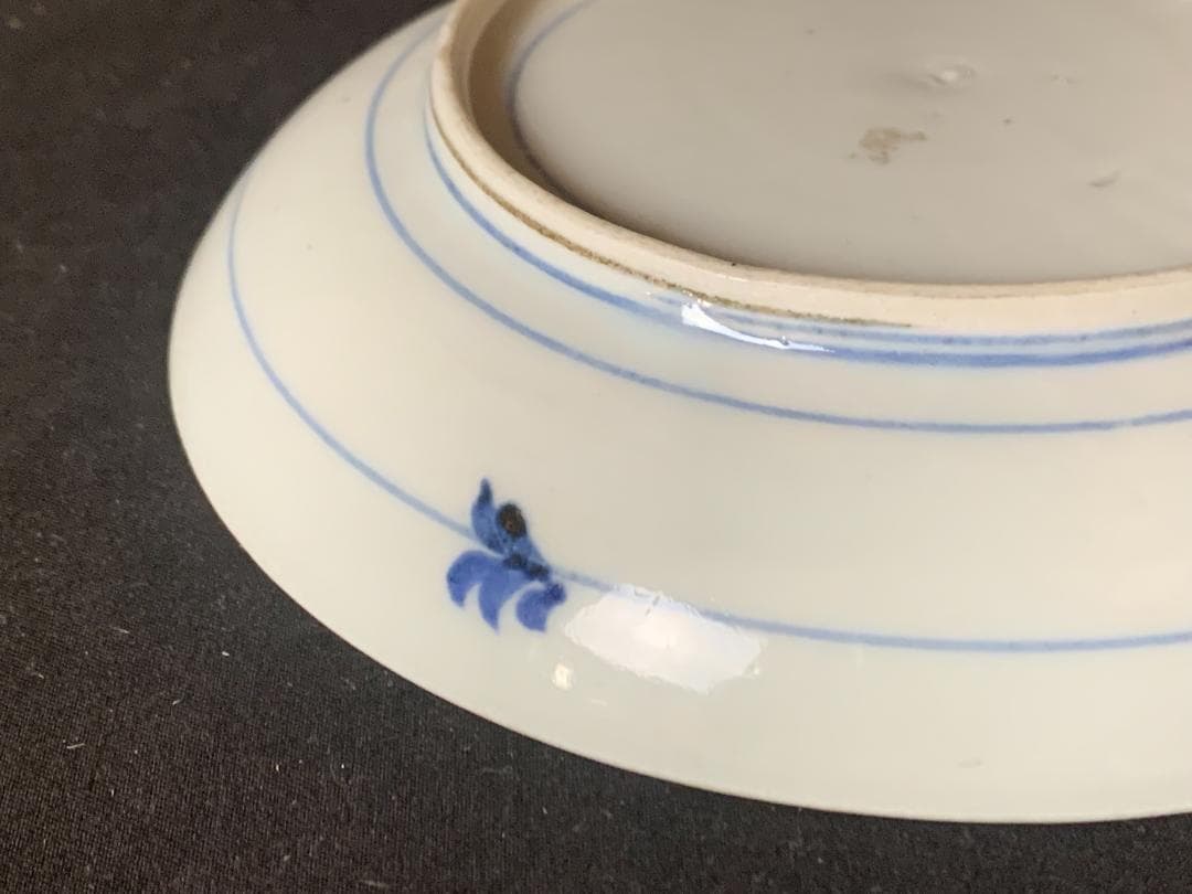 古伊万里 染付 梅図 中皿 江戸中期　藍九谷藍柿右衛門 874