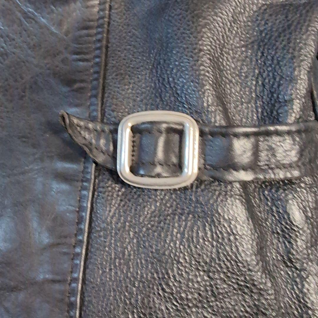 Schott ブラックレザーライダースジャケット 42