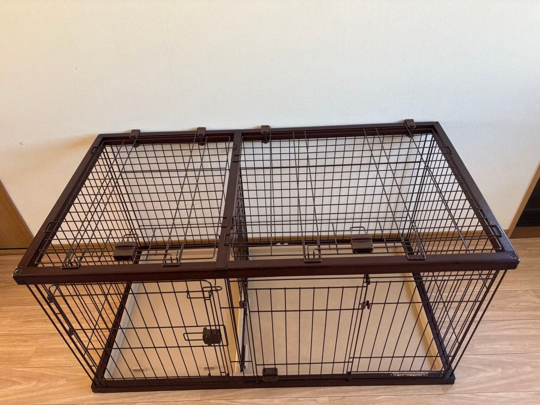 ペティオ トイレのしつけができるドッグルームサークル ブラウン　ワイド　屋根付き