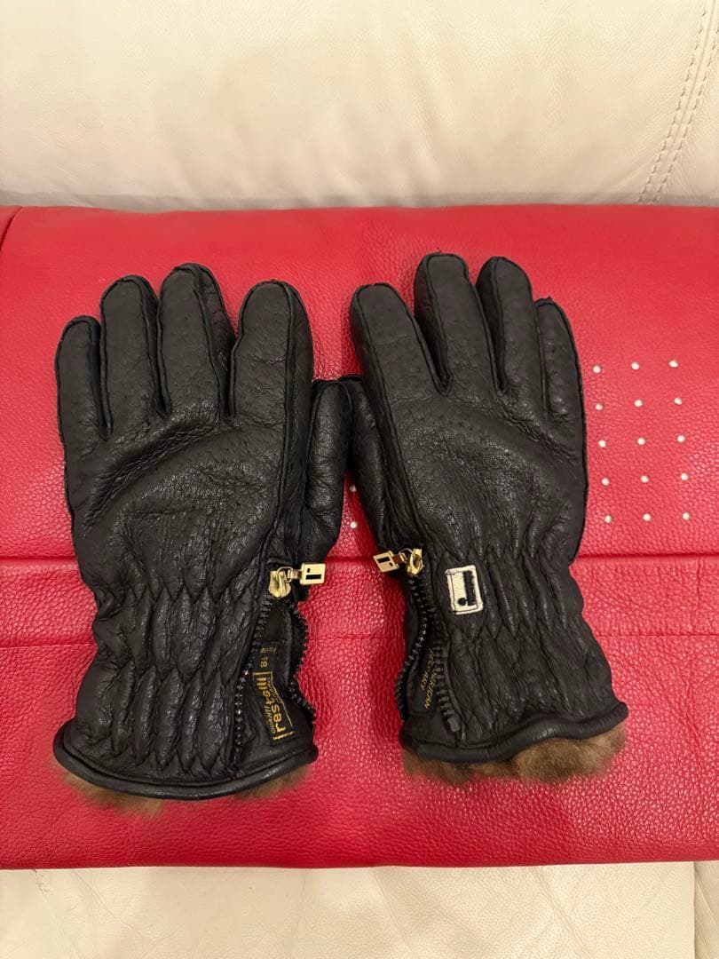 RESTELLI ペッカリースキーグローブ　レザー　ブラック