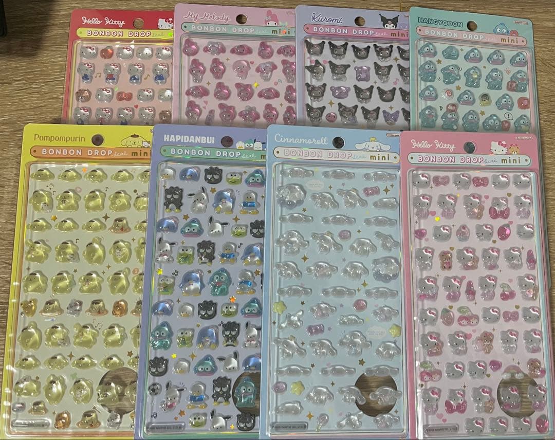 【正規品】サンリオ　ボンボンドロップシールミニ　8種類セット　コンプリート