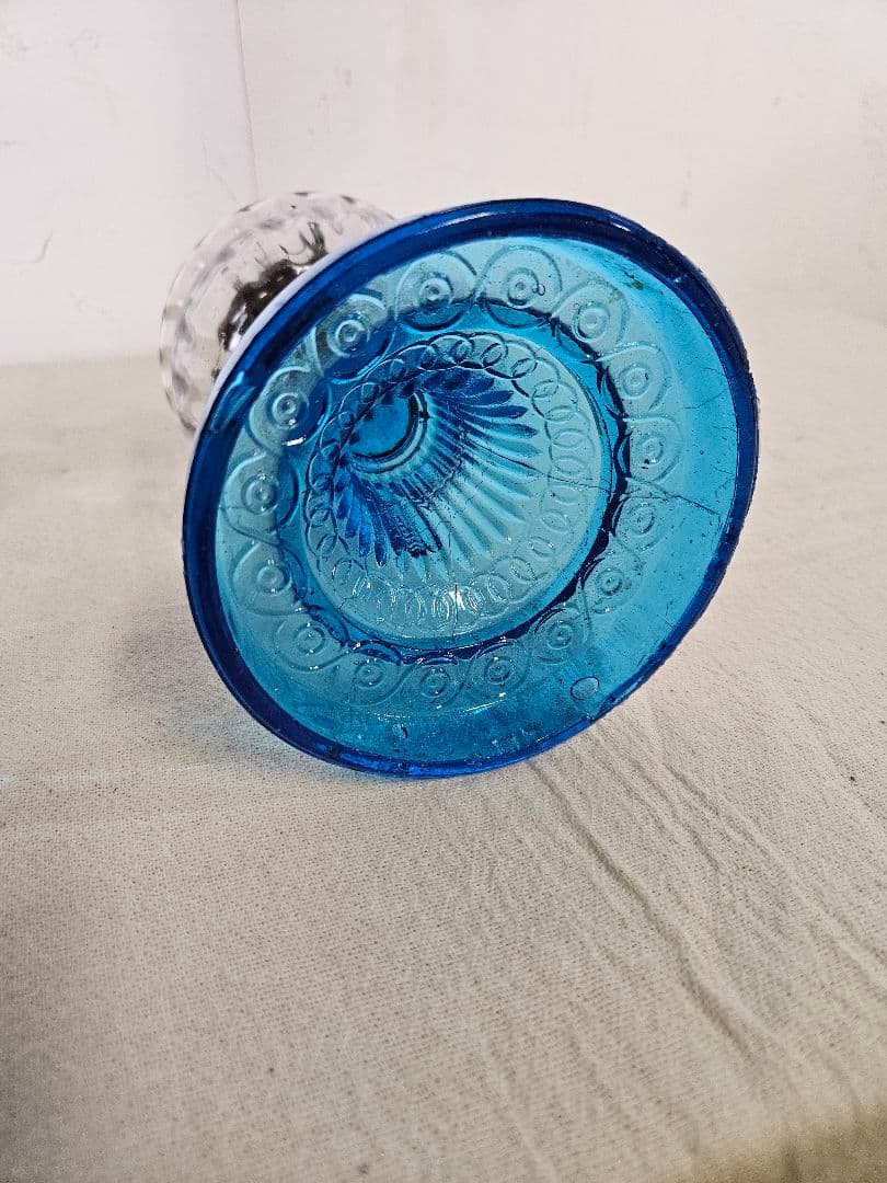 日本のアンティーク ガラス製 オイルランプ アルコール ランタン レトロ硝子