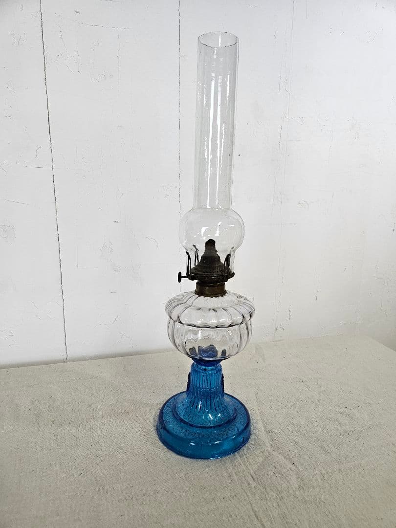 日本のアンティーク ガラス製 オイルランプ アルコール ランタン レトロ硝子