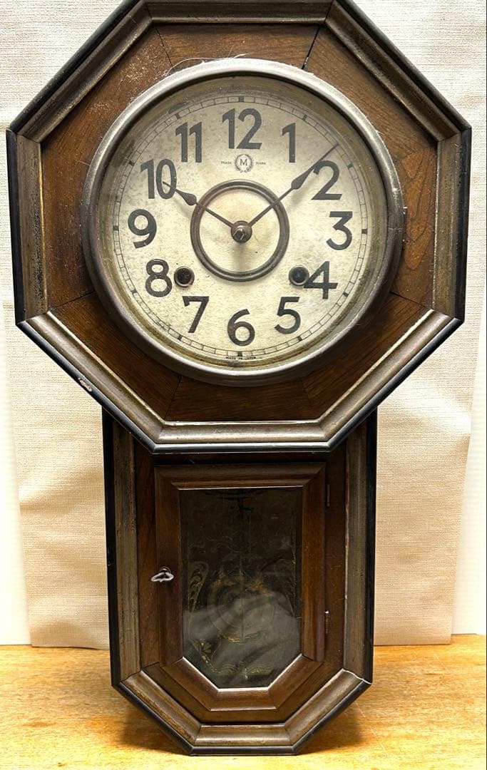 大正レトロなビンテージボンボン柱時計　実働品H③