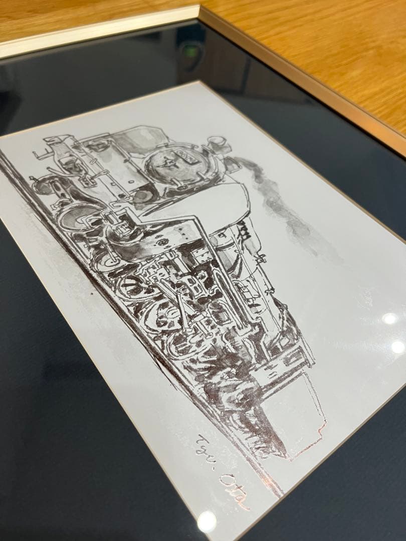 SＬ蒸気機関車 イラスト フレーム付き