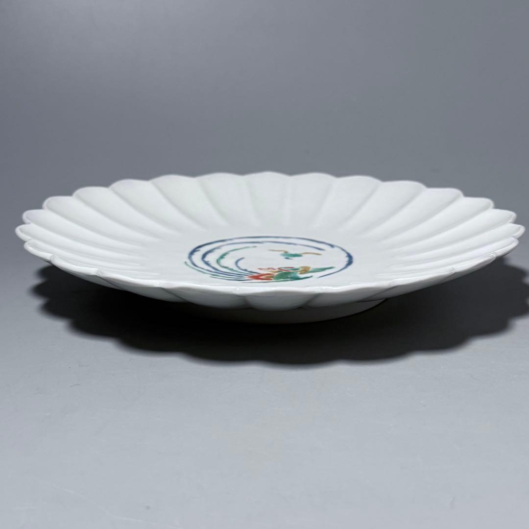 十二代　酒井田柿右衛門　渦福　錦　鳳凰図菊花形皿　中皿一枚　取皿五枚