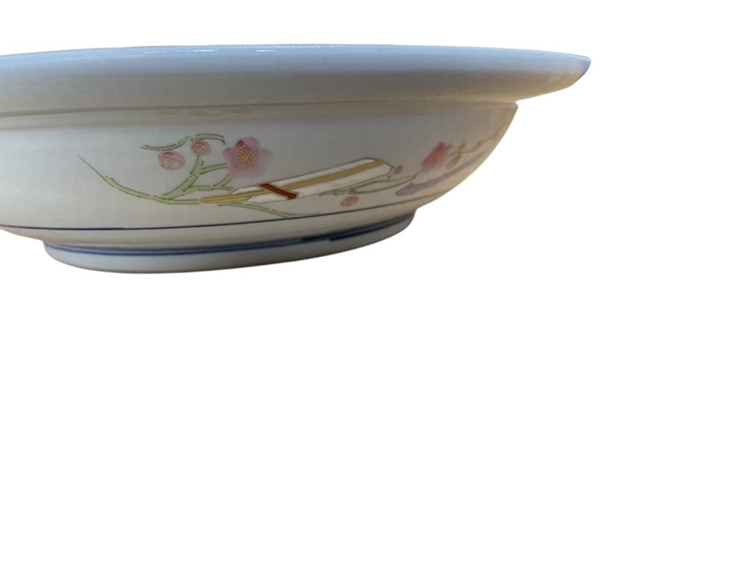 美品 九谷焼 弥与衛門窯 皇后陛下御麗筆 良子女王 雛の図 御絵皿 桐箱 塗箱