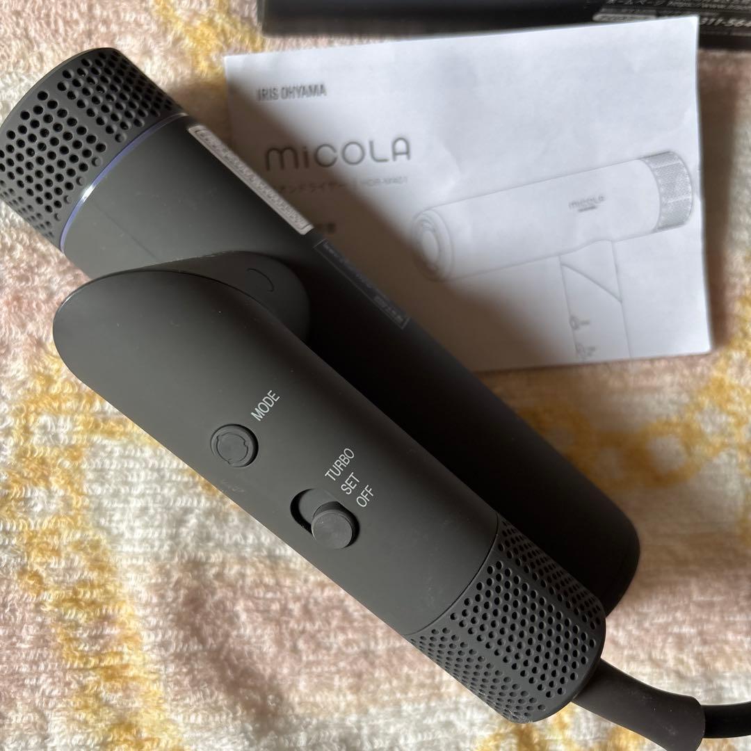 アイリスオーヤマ　MiCOLA マイナスイオンドライヤー HDR-M401-H