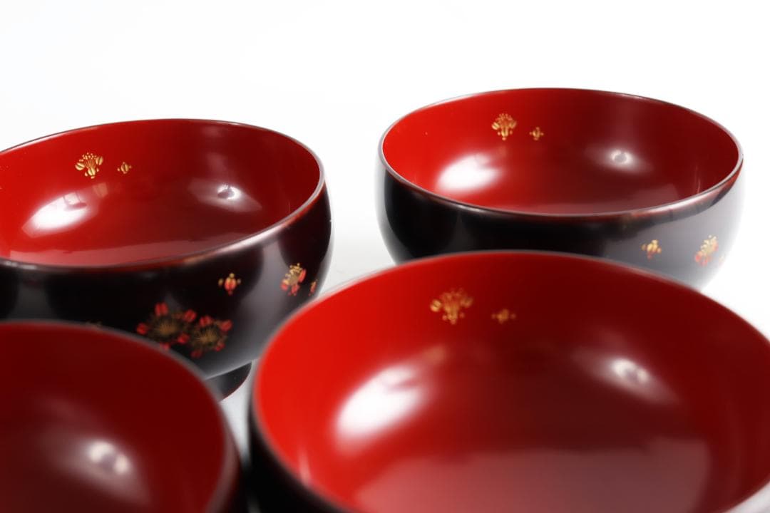 輪島塗 梅沈金御汁椀 藤野孝一郎 吸物椀 五客