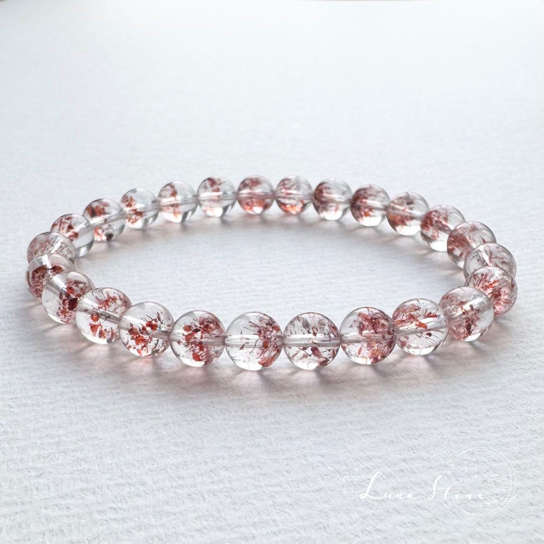 【鑑別書付き レピドクロサイトインクォーツ】天然石 ブレスレット