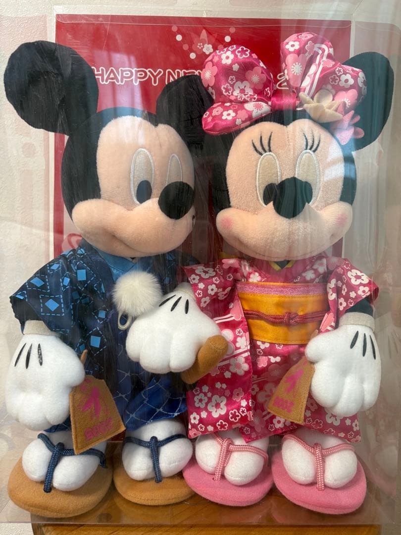 ディズニーストア　2005 ミッキー&ミニー　お正月　着物　ぬいぐるみ