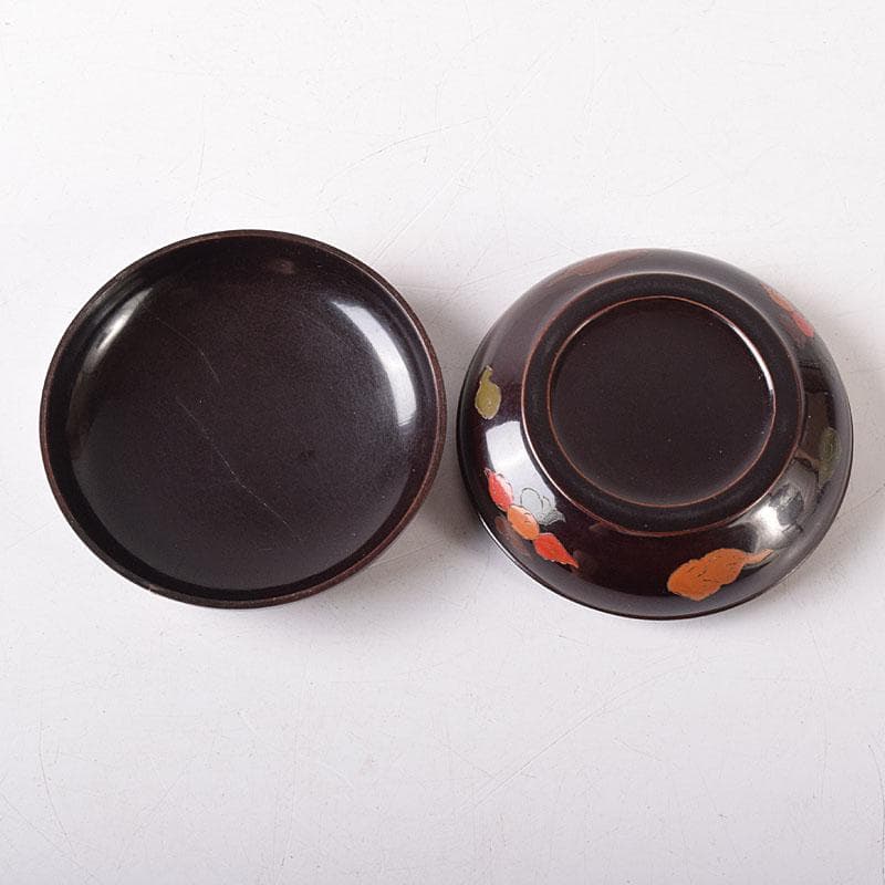 茶道具　時代漆塗　雲龍蒔絵　香合　時代箱　V　R8344