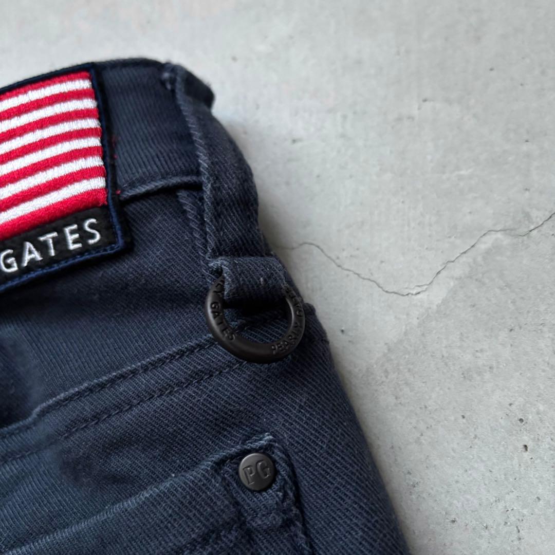 PEARLY GATES ストレッチロングパンツ 裏起毛 星条旗ワッペン 00