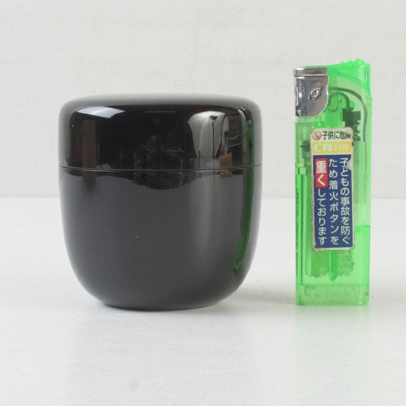 茶道具　黒漆　内金梨子地　棗　時代箱付　V　9665