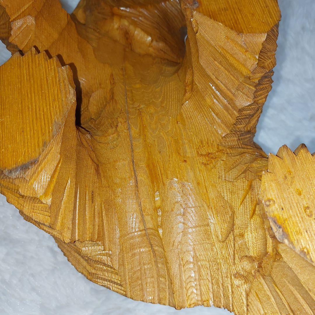 【希少】70年代 鮭背負い熊 釣竿くわえ 木彫りの熊 一刀彫 アイヌ民芸 北海道