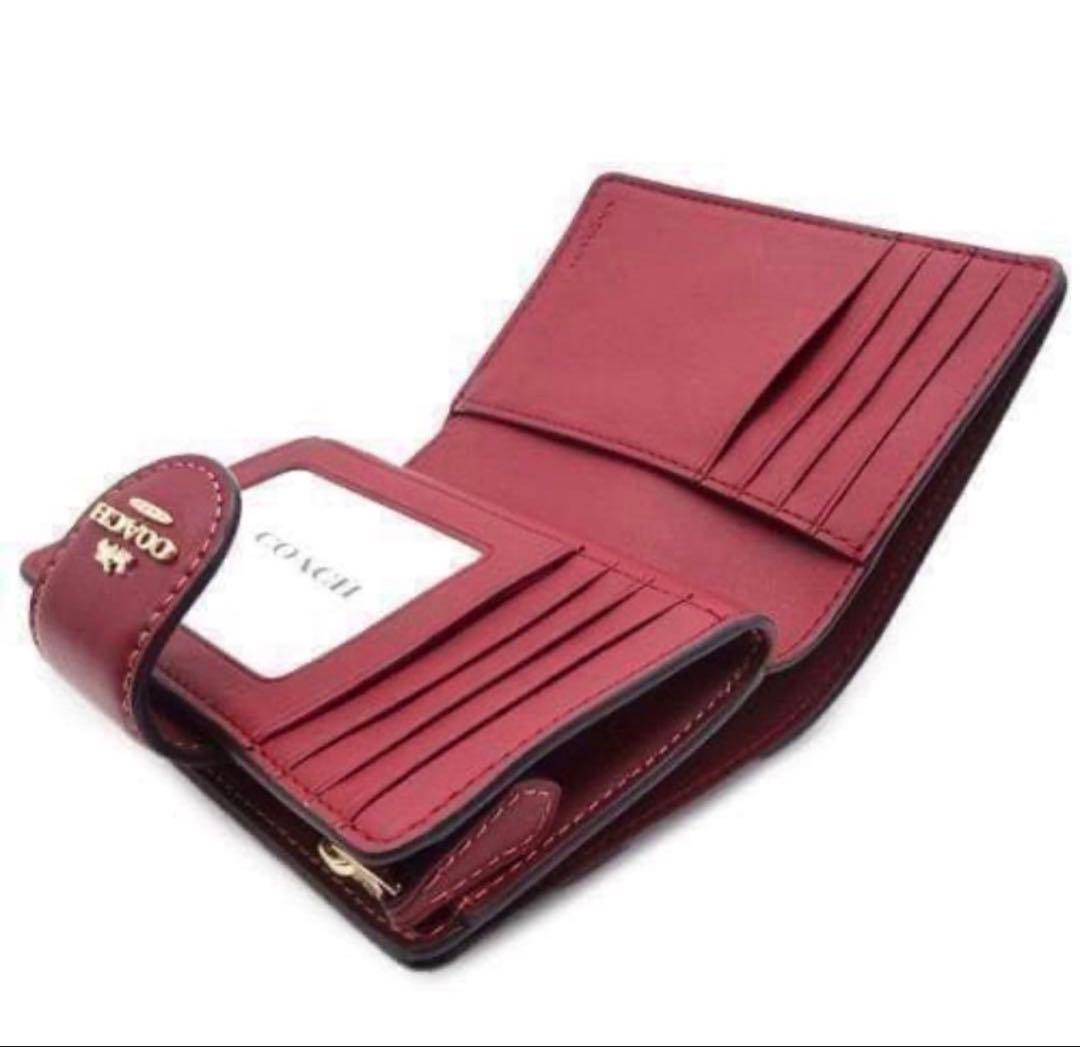 coachコーチシグネチャーチェリープリントミディアム二つ折り財布