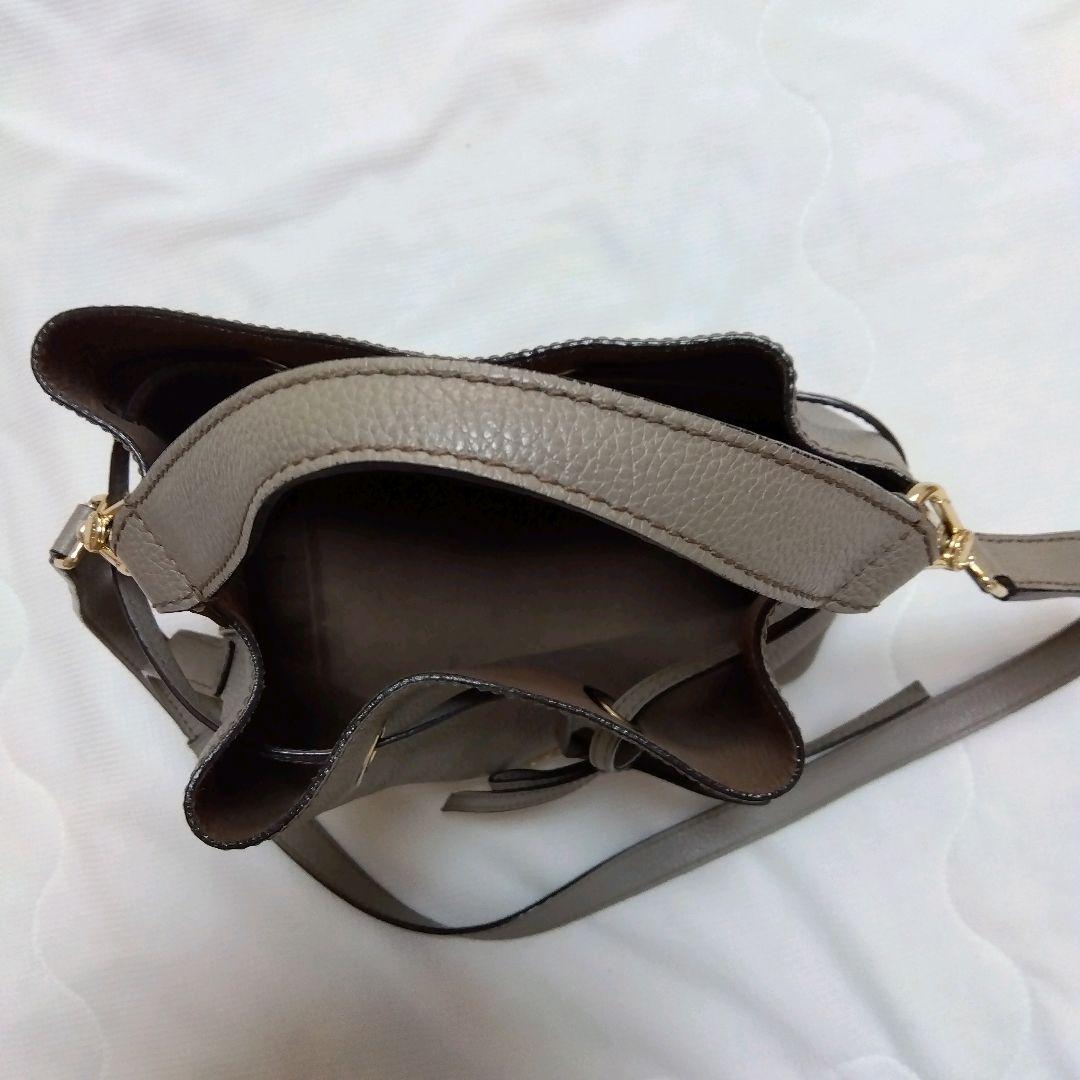 【極美品】FURLA コスタンザ 巾着 ショルダーバッグ グレージュ2WAY