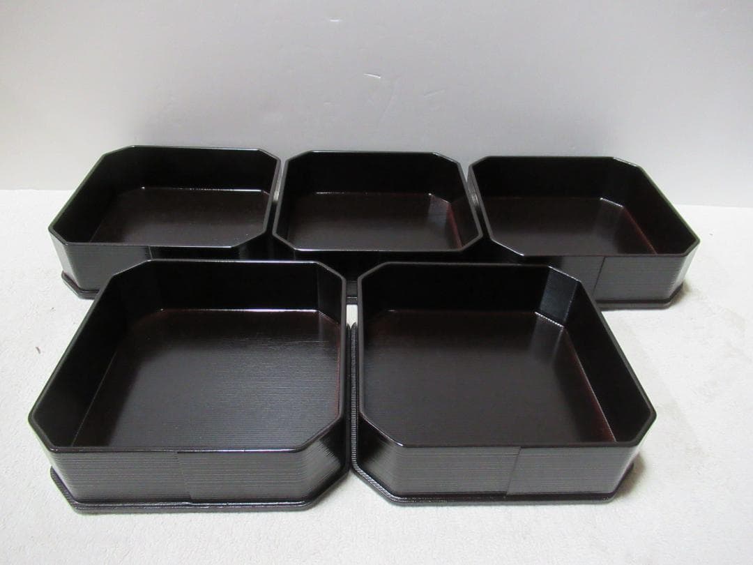 茶懐石道具　縁高重　被蓋X５個　平蓋X1　助田宗明共箱