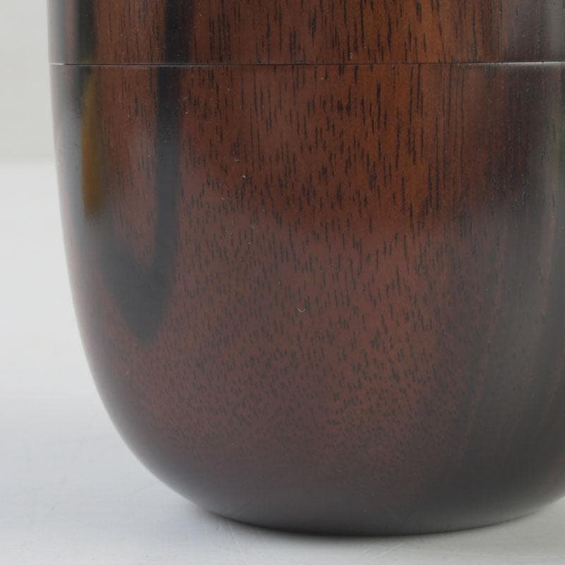 茶道具　山中塗　福田芳朗作　縞黒檀南天杢象嵌　壷々　大高棗　共布共箱　V9263