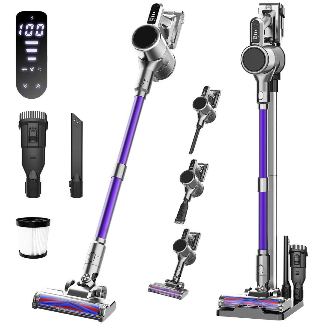 掃除機 コードレスLEDライト付き65Kpa強力吸引収納充電スタンド　軽量