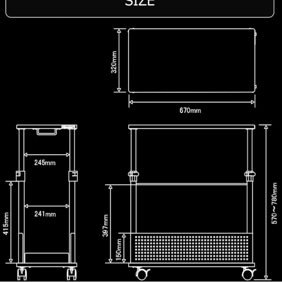 Bauhutte 昇降式 PCワゴン PCラック 　スタンダード