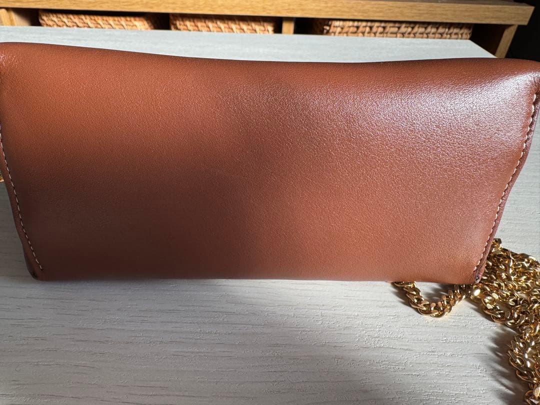 CELINE ブラウンレザー ショルダーバッグ