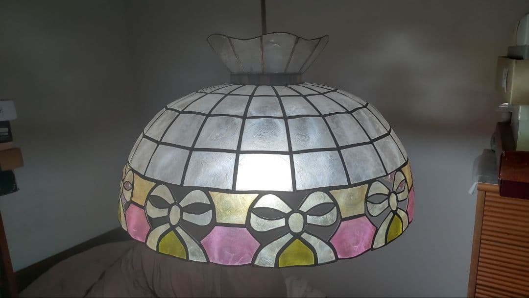 ペンダントライト 照明 昭和レトロ シェードライト シェルステンドグラス 貝殻