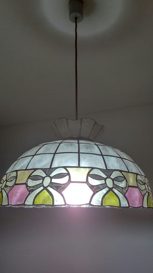 ペンダントライト 照明 昭和レトロ シェードライト シェルステンドグラス 貝殻