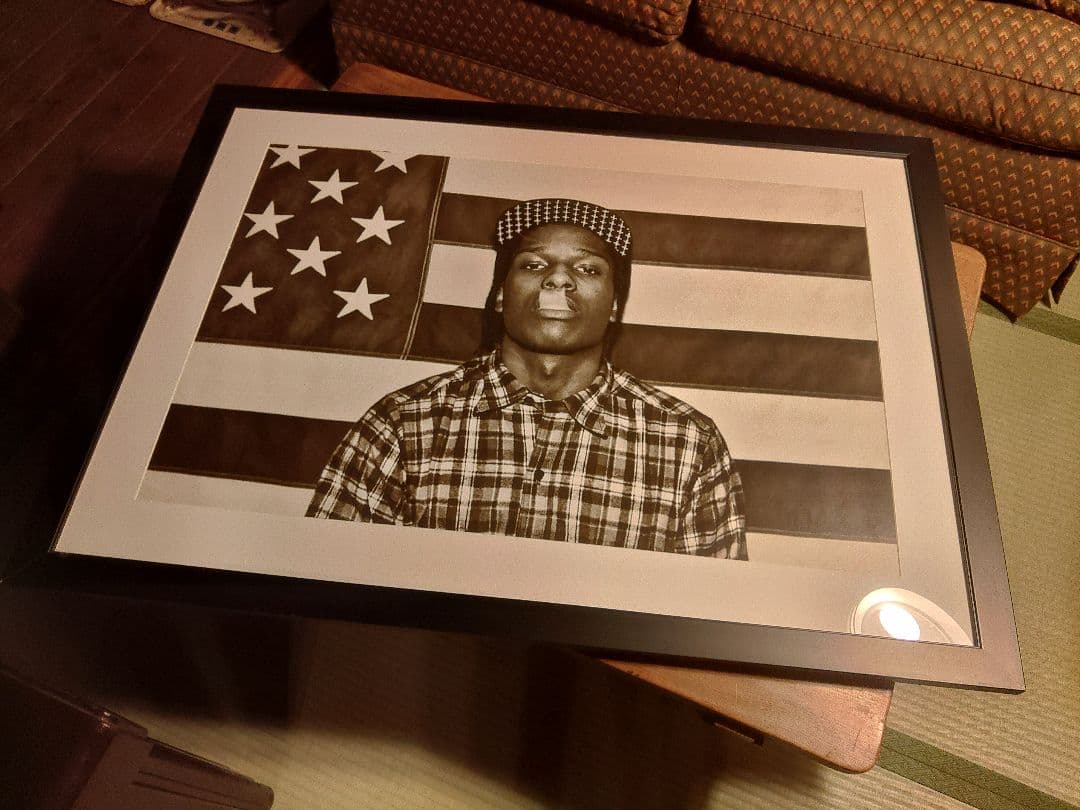 激レア　ASAP ROCKY エイサップロッキー UK 大型　アートフレーム