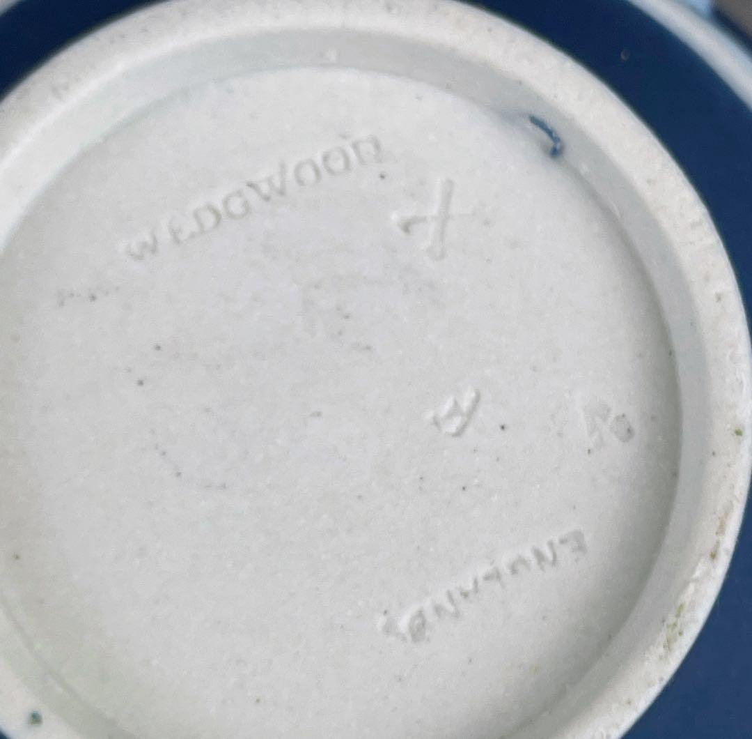希少 アンティーク ウェッジウッド ジャスパーウェア シュガーボウル クリーマー