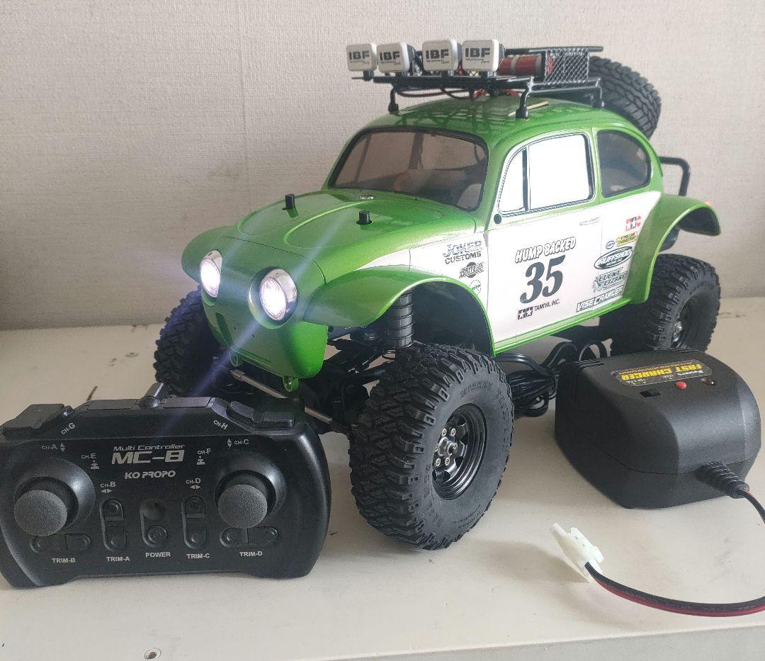 タミヤ1/10RC CC-02シャーシフルセット、 ビートルボディLED付き