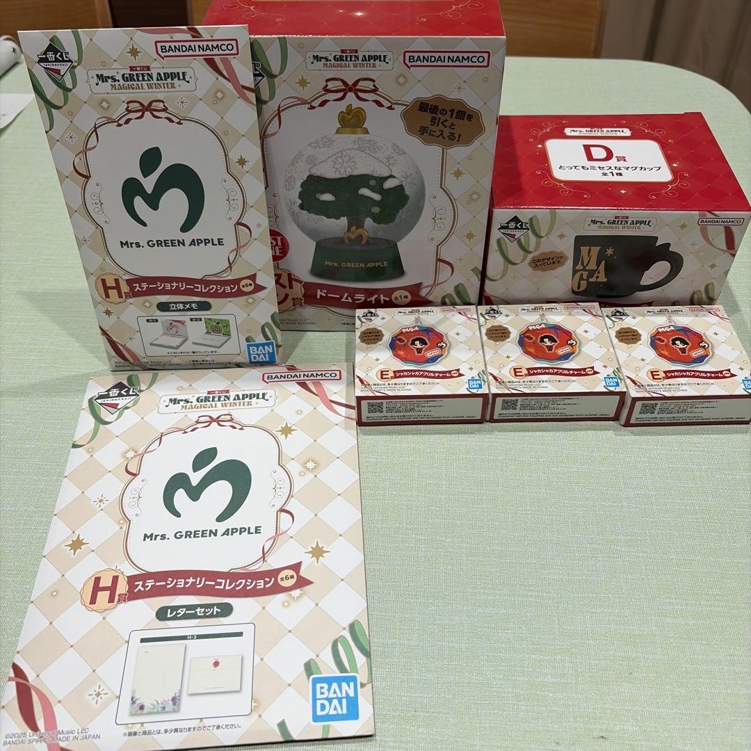こ*ぎ様 Mrs. GREEN APPLE 1番くじ　ドームライト、マグカップな